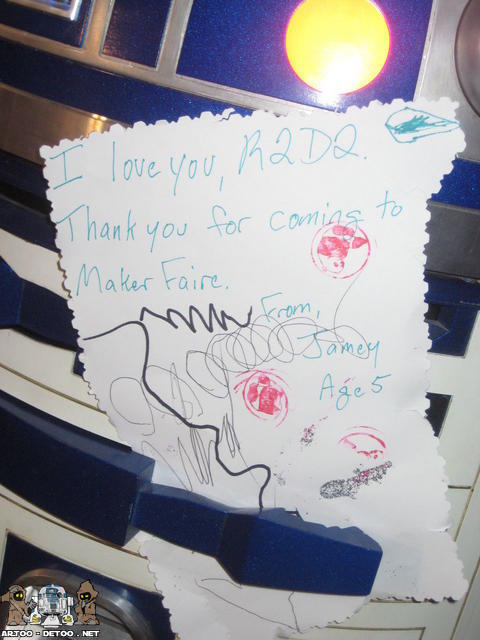 Thank you letter from Friday's Young Maker Day