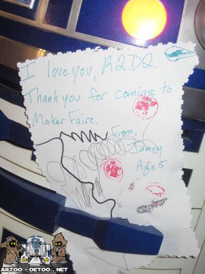 Thank you letter from Friday's Young Maker Day