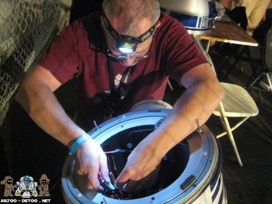Matt making some last minute repairs